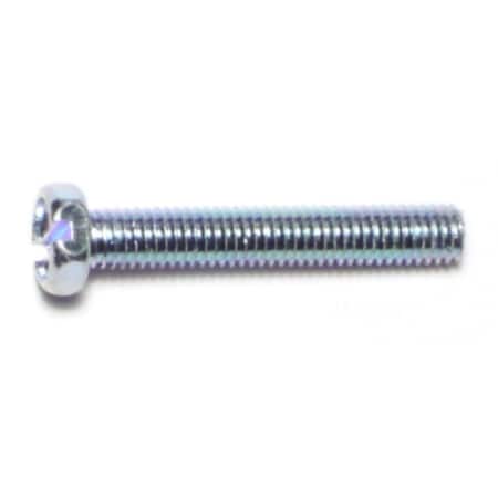 #10-32 x 1-1/4 in Slotted Hex Machine Screw, Zinc Plated Steel, 20 PK